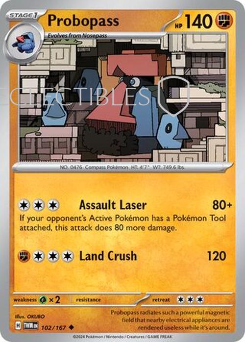 Pokemon Twilight Masquerade 102/167 Probopass Reverse Holo