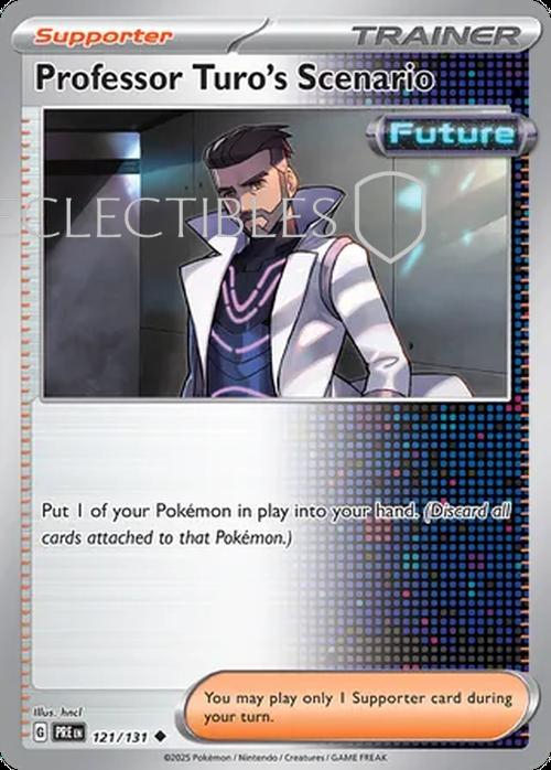Pokemon Prismatic Evolutions 121/131 Professor Turo's Scenario Reverse Holo