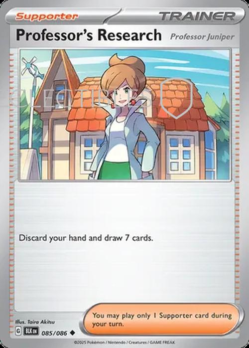 Pokemon Black Bolt 085/086 Professors Research Reverse Holo