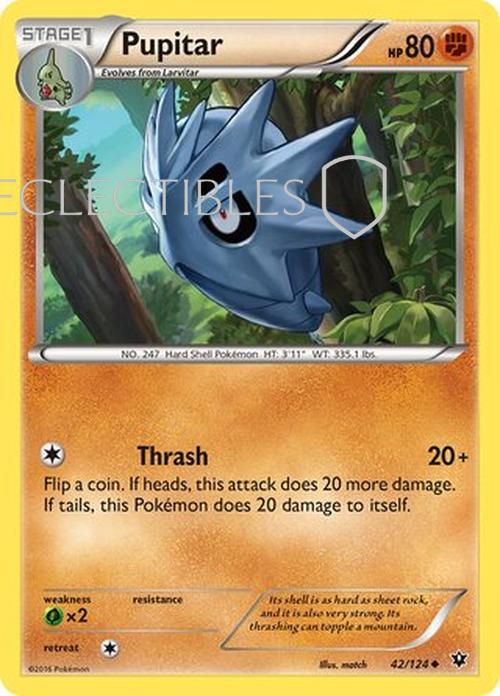 Pokemon Fates Collide 042/124 Pupitar  Reverse Holo