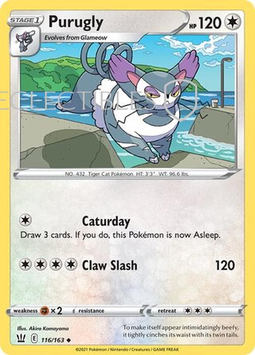 Pokemon Battle Styles 116/163 Purugly  Reverse Holo