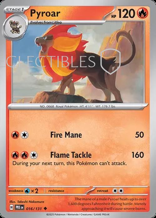 Pokemon Prismatic Evolutions 016/131 Pyroar Pokeball Reverse Holo