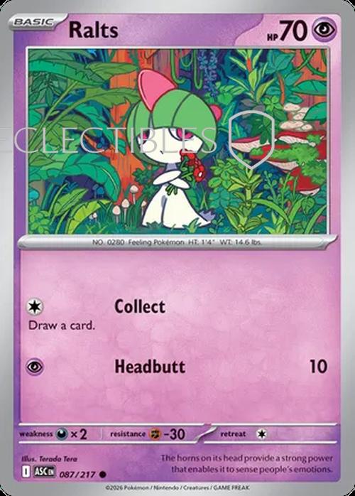 Pokemon Ascended Heroes 087/217 Ralts Reverse Holo