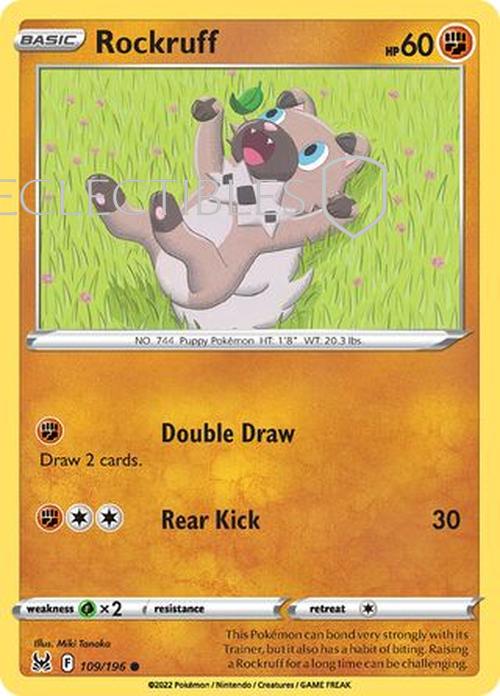 Pokemon Lost Origin 109/196 Rockruff Reverse Holo