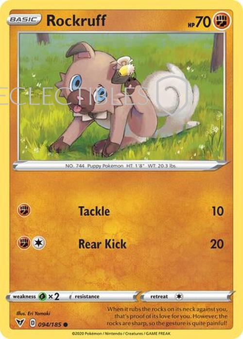Pokemon Vivid Voltage 094/185 Rockruff Reverse Holo