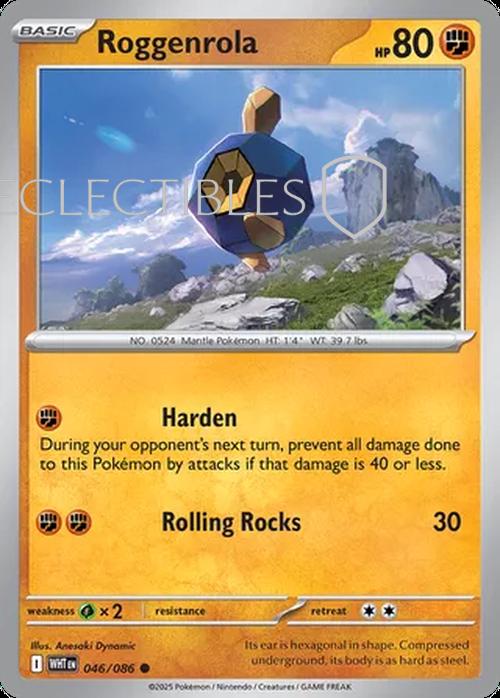 Pokemon White Flare 046/086 Roggenrola Reverse Holo