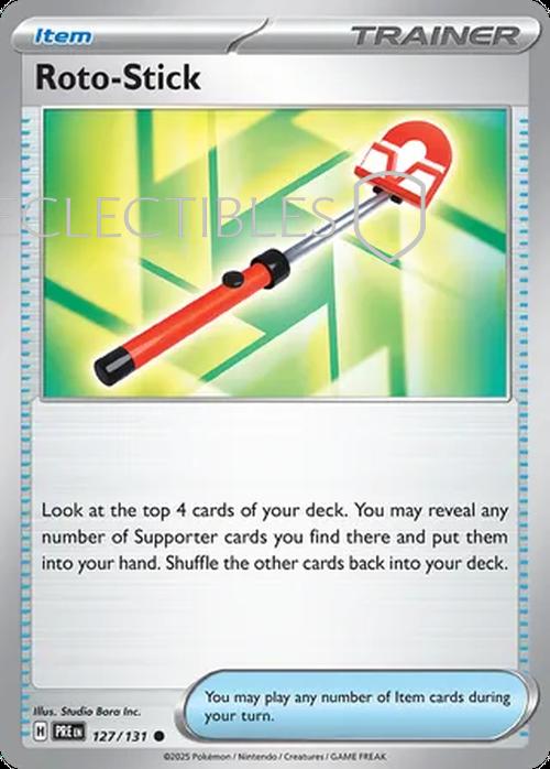 Pokemon Prismatic Evolutions 127/131 Roto Stick Reverse Holo