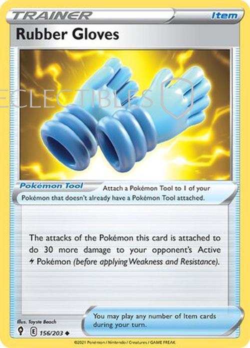 Pokemon Evolving Skies 156/203 Rubber Gloves  Reverse Holo