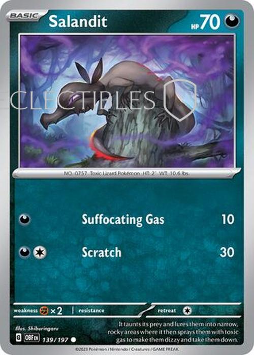 Pokemon Obsidian Flame 139/197 Salandit Reverse Holo