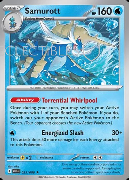 Pokemon White Flare 023/086 Samurott Reverse Holo
