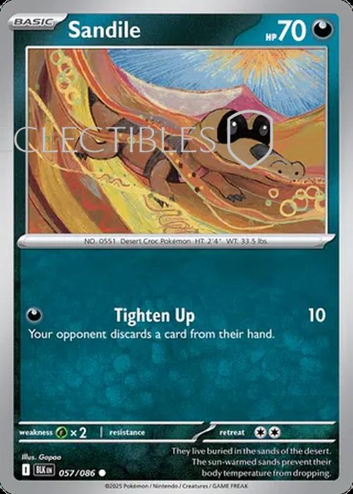 Pokemon Black Bolt 057/086 Sandile Reverse Holo