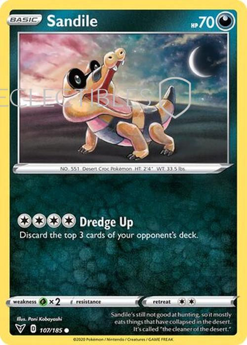 Pokemon Vivid Voltage 107/185 Sandile Reverse Holo