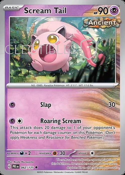 Pokemon Prismatic Evolutions 042/131 Scream Tail Holo