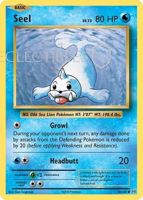 Pokemon evolutions 028/108 Seel  Reverse Holo