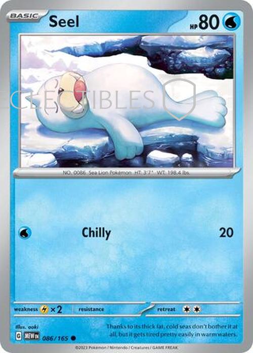 Pokemon Scarlet & Violet 151 086/165 Seel  Reverse Holo
