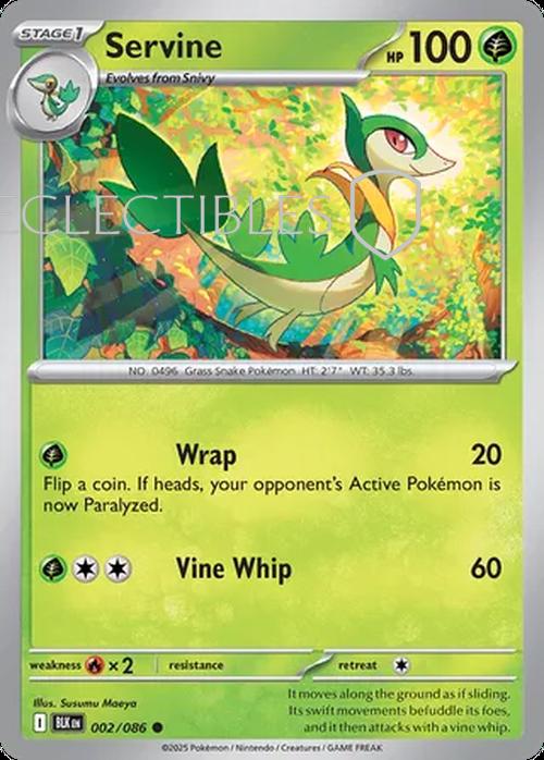 Pokemon Black Bolt 002/086 Servine Reverse Holo