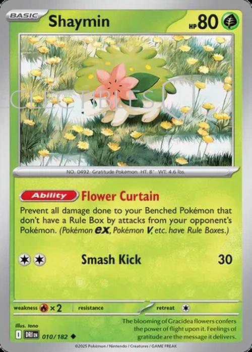 Pokemon Destined Rivals 010/182 Shaymin Reverse Holo