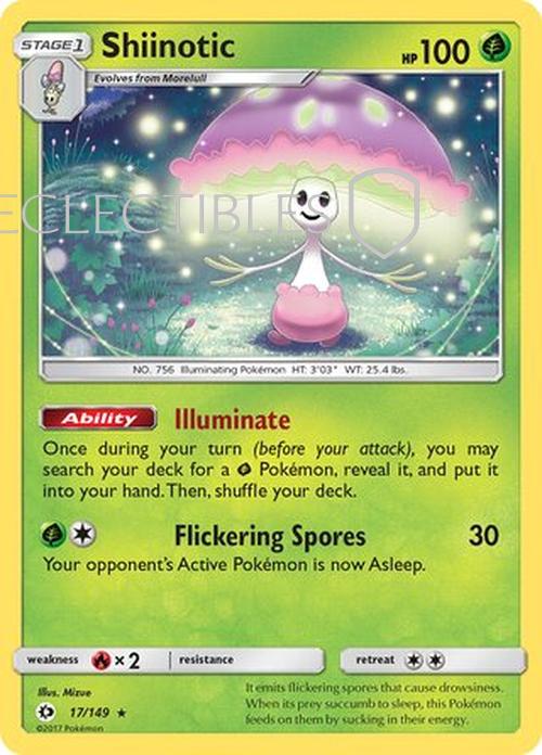 Pokemon Sun & Moon 017/149 Shiinotic Holo