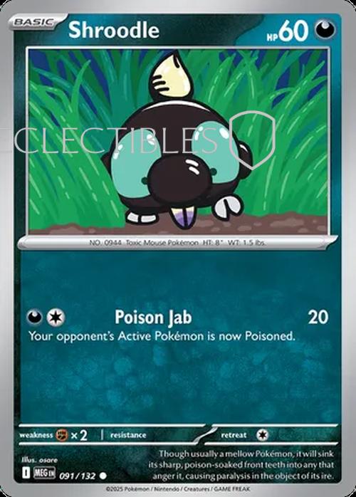 Pokemon Mega Evolutions 091/132 Shroodle Reverse Holo