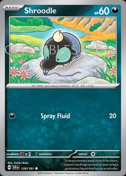 Pokemon Surging Sparks 120/191 Shroodle  Reverse Holo