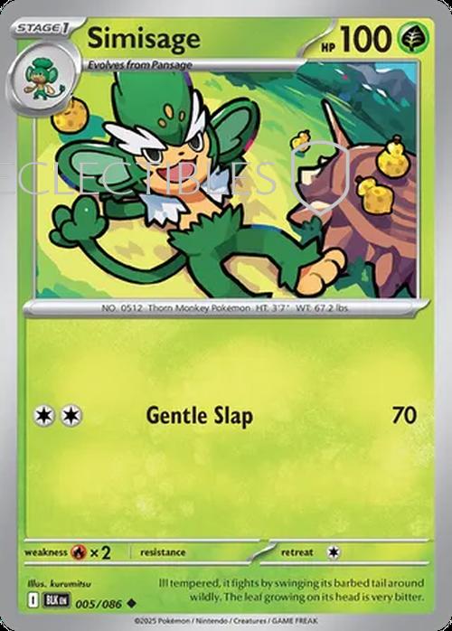 Pokemon Black Bolt 005/086 Simisage Reverse Holo