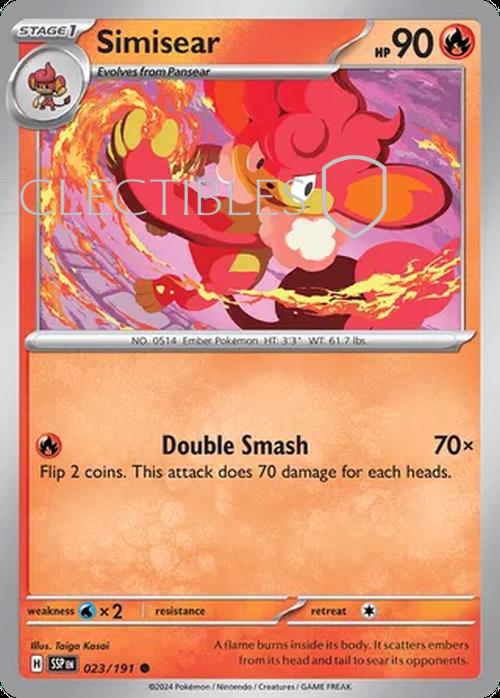 Pokemon Surging Sparks 023/191 Simisear  Reverse Holo