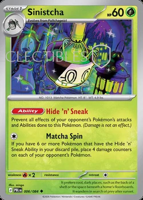 Pokemon pitch black 006/84 Sinistcha Reverse Holo