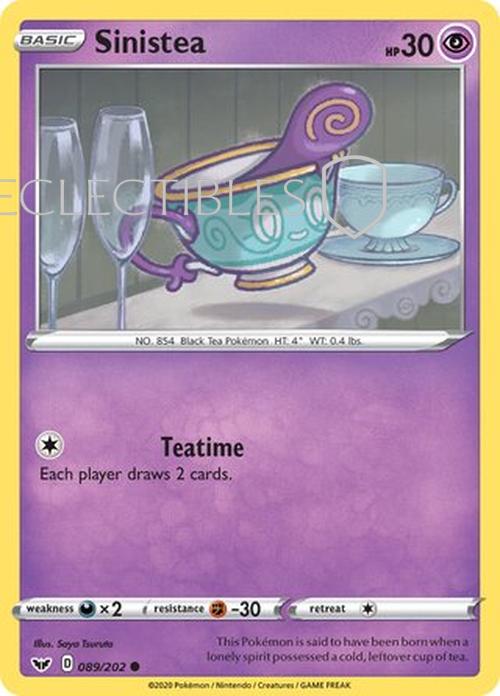 Pokemon Sword & Shield 089/202 Sinistea  Reverse Holo