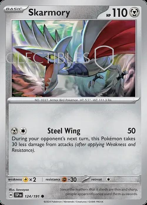 Pokemon Surging Sparks 124/191 Skarmory Reverse Holo