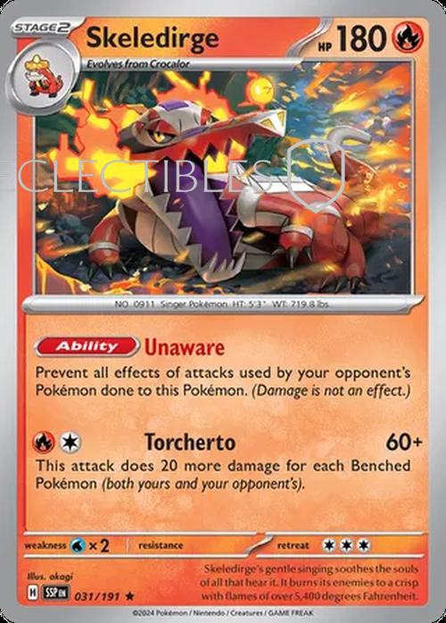 Pokemon Surging Sparks 031/191 Skeledirge  Reverse Holo