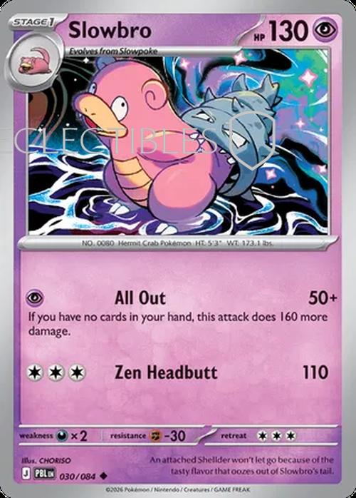 Pokemon pitch black 030/84 Slowbro Reverse Holo