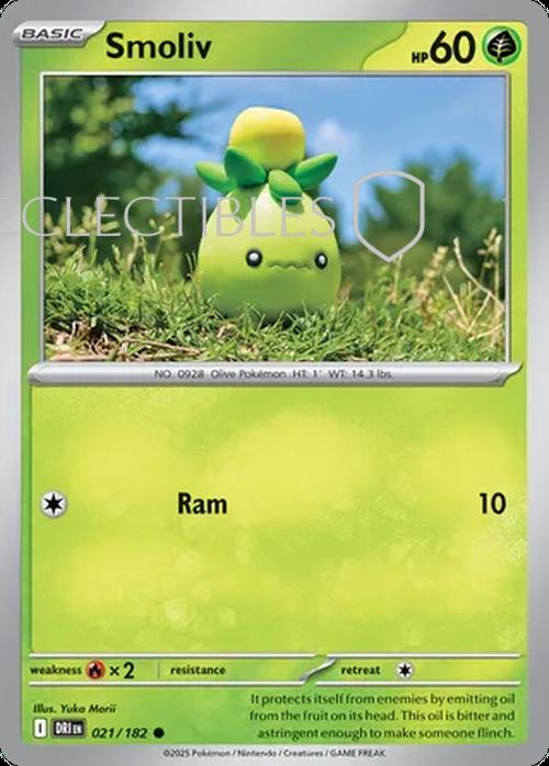 Pokemon Destined Rivals 021/182 Smoliv Reverse Holo