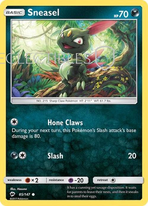 Pokemon Burning Shadows 085/147 Sneasel Reverse Holo