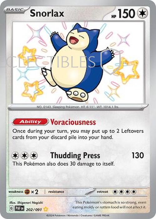 PSA 9 Pokemon Paldean Fates 202/91 Snorlax