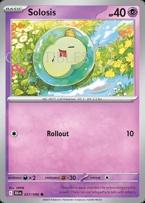Pokemon Black Bolt 037/086 Solosis Reverse Holo