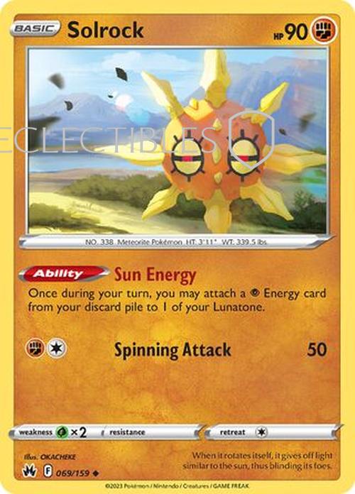 Pokemon Crown Zenith 069/159 Solrock Reverse Holo