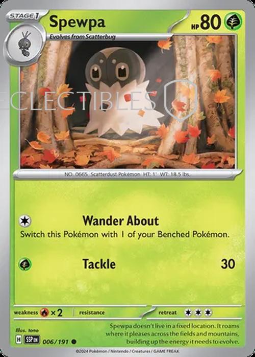 Pokemon Surging Sparks 006/191 Spewpa  Reverse Holo