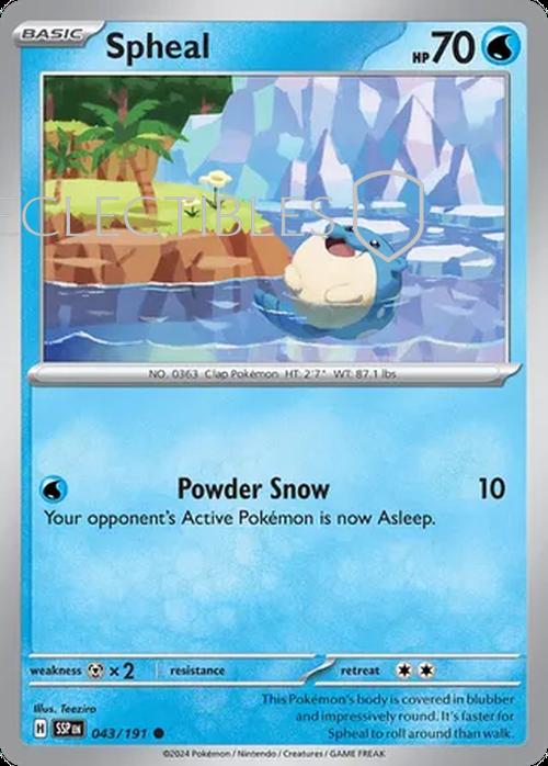 Pokemon Surging Sparks 043/191 Spheal Reverse Holo