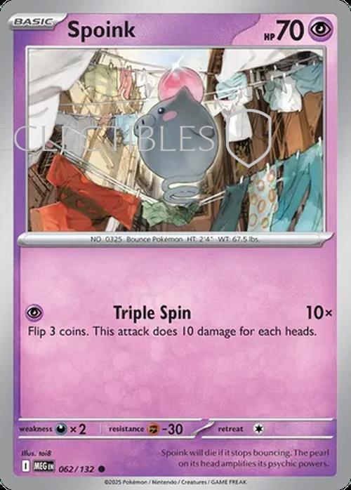 Pokemon Mega Evolutions 062/132 Spoink Reverse Holo