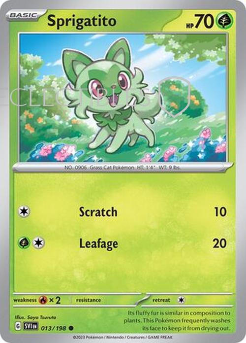 Pokemon Scarlet & Violet 013/198 Sprigatito  Reverse Holo