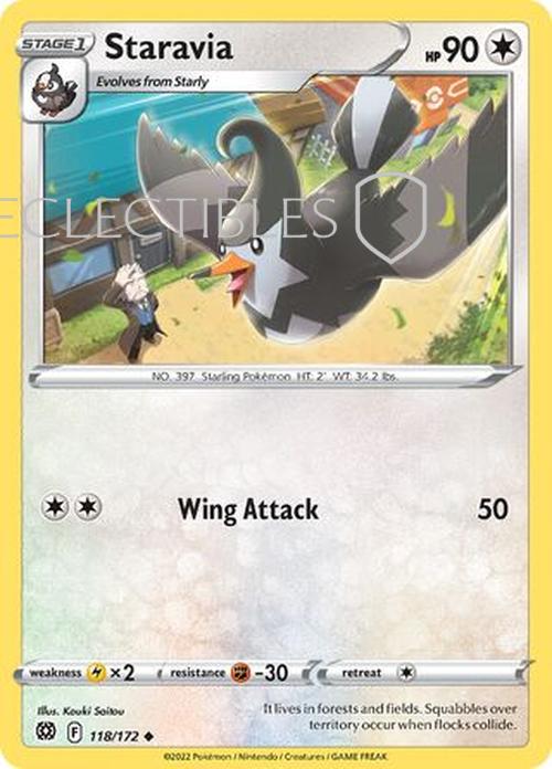 Pokemon Brilliant Stars 118/172 Staravia  Reverse Holo