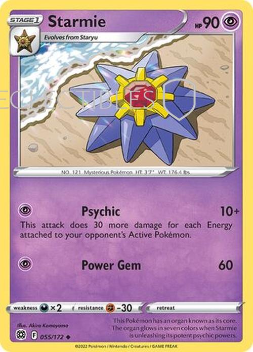 Pokemon Brilliant Stars 055/172 Starmie  Reverse Holo