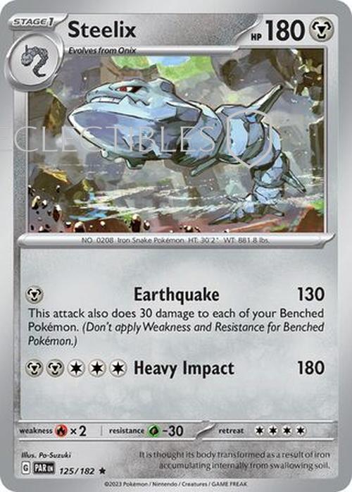 Pokemon Paradox Rift 125/182 Steelix Holo