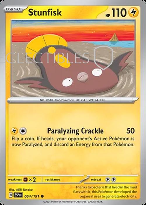 Pokemon Surging Sparks 064/191 Stunfisk  Reverse Holo