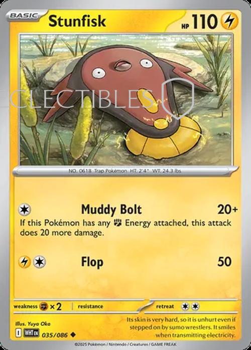 Pokemon White Flare 035/086 Stunfisk Reverse Holo