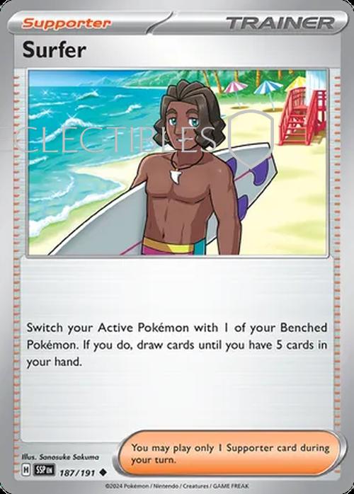 Pokemon Surging Sparks 187/191 Surfer Reverse Holo