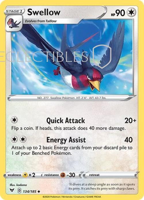 Pokemon Vivid Voltage 134/185 Swellow Reverse Holo