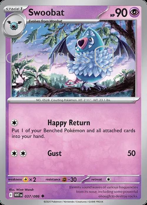 Pokemon White Flare 037/086 Swoobat Reverse Holo