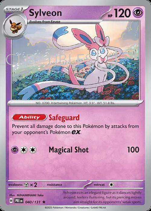 Pokemon Prismatic Evolutions 040/131 Sylveon Pokeball Holo
