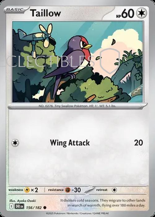 Pokemon Destined Rivals 156/182 Taillow Reverse Holo